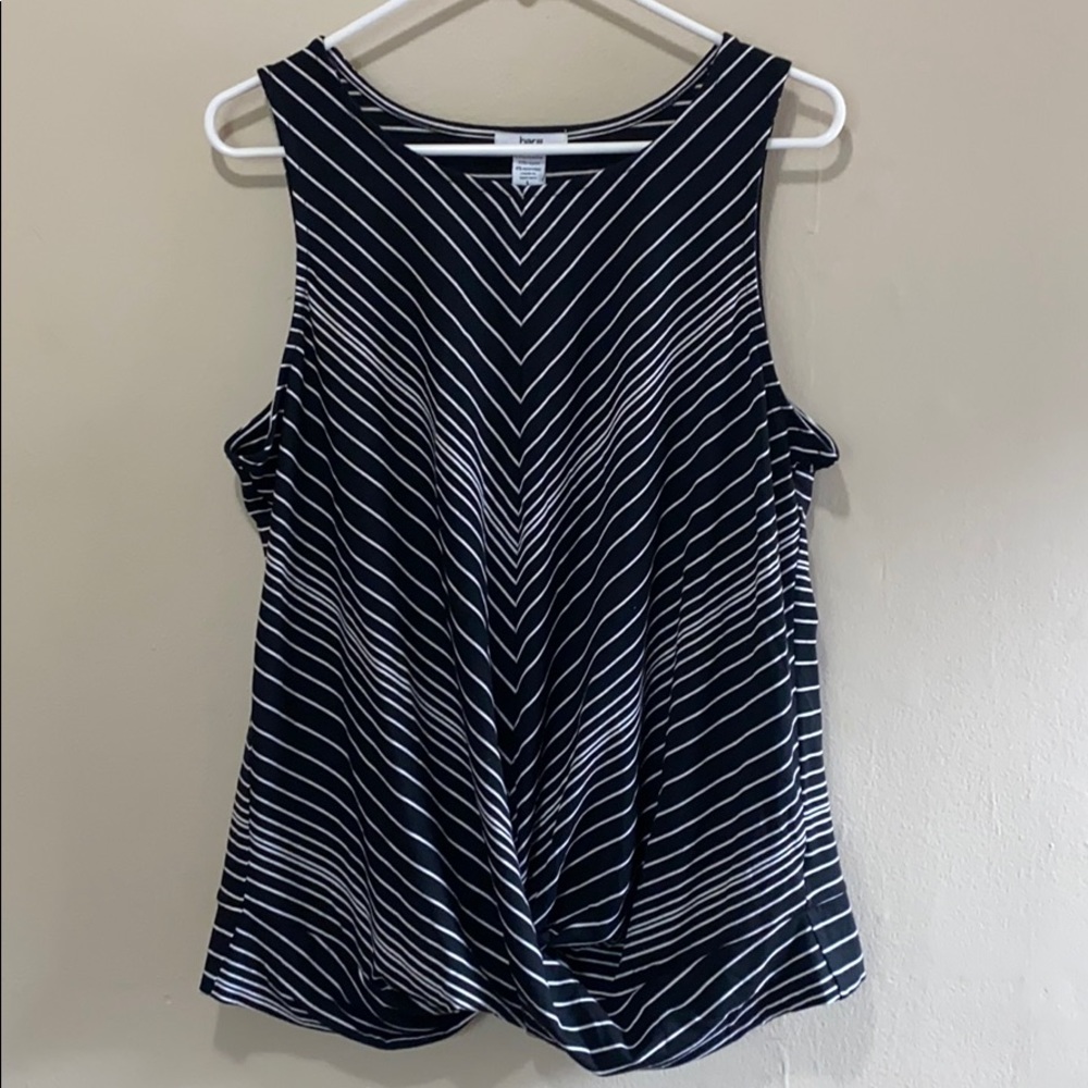 bar III NWT Black & White Striped Tank Top - Large